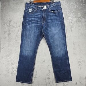 Cinch Silver Label Slim Fit Denim Blue Jeans Mens 38x32 Western MB98034 Rodeo